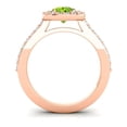 thumbnail image 4 of 1.35 T.C.W Natural Diamond Peridot Gemstone Trendy Engagement Ring for her Solid 14K Rose Gold Size 5.5 by Diamond-Capitals, 4 of 8