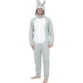 thumbnail image 2 of Looney Tunes Bugs Bunny Adult Onesie Pajama Costume, Gray, Size: L, 2 of 3