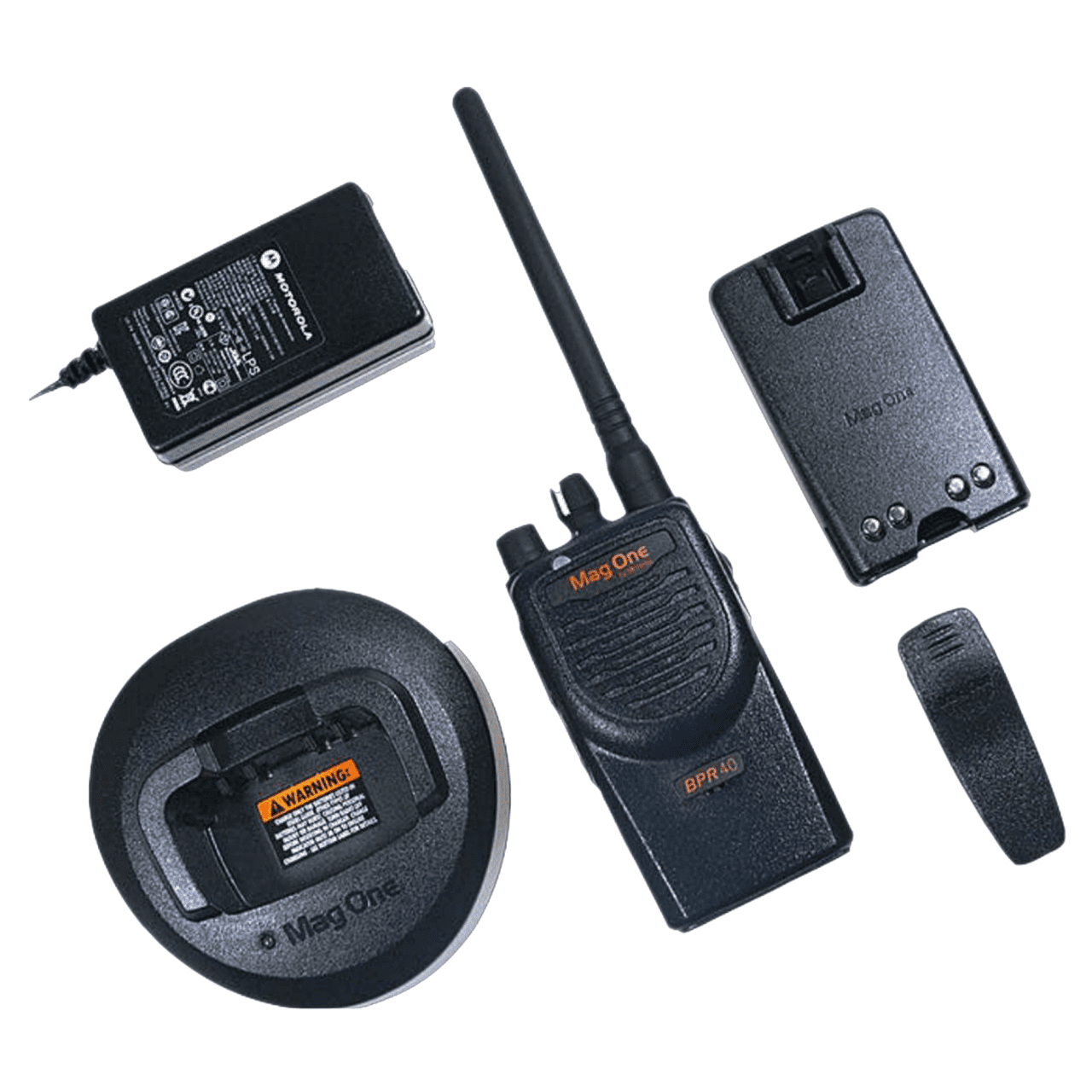 Motorola BPR40 Mag One Series 4W UHF 8-Channel Two-Way Radio (BPR40-U8) + HKLN4606 Remote Speaker Mic (12 Pack)