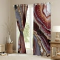 thumbnail image 3 of Feelyou Marble Abstract Black Out Curtains, Red Gold Stripes Ombre Curtains Pack of 2 (42x63 Each), Marbling Artwork Bedroom Curtains, Blackout Curtains Home Decor, 3 of 6