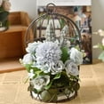 thumbnail image 2 of Clearance sale!Wrought Iron Birdcage Flower Stand Artificial Flower Kit Realistic Decorative Props Living Room Wedding Home Decor, 2 of 6