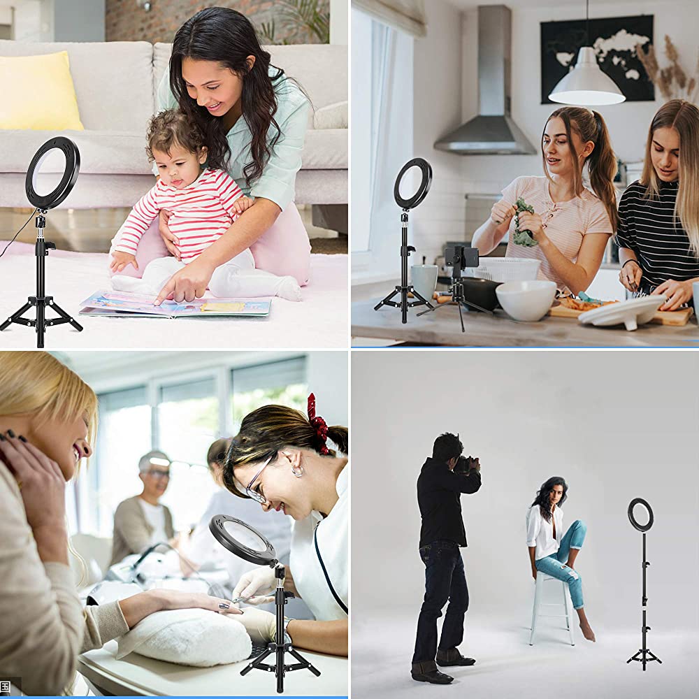 13" LED RGB Selfie Ring Light w/ Mini & Extendable Tripod Stand & Phone Holder 10 Brightness Level 26 Light Modes Dimmable Ringlight for Beauty Makeup Live Streaming YouTube Video Photography Shooting - image 5 of 7