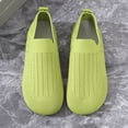 thumbnail image 4 of IEMIEMIEM Women's Mesh Flats Shoes Breathable Non Slip Slip on Knit Shoes Casual Dressy Flats Comfortable Walking Shoes Light Green 8 Wide, 4 of 8