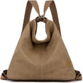 thumbnail image 1 of LHSHID Women Backpack Canvas Shoulder Bag Casual Daypacks Handbag Large Capacity Top Handle Bag Multifunction Tote Bag for Travel Shopping Work Daily Khaki, 1 of 6