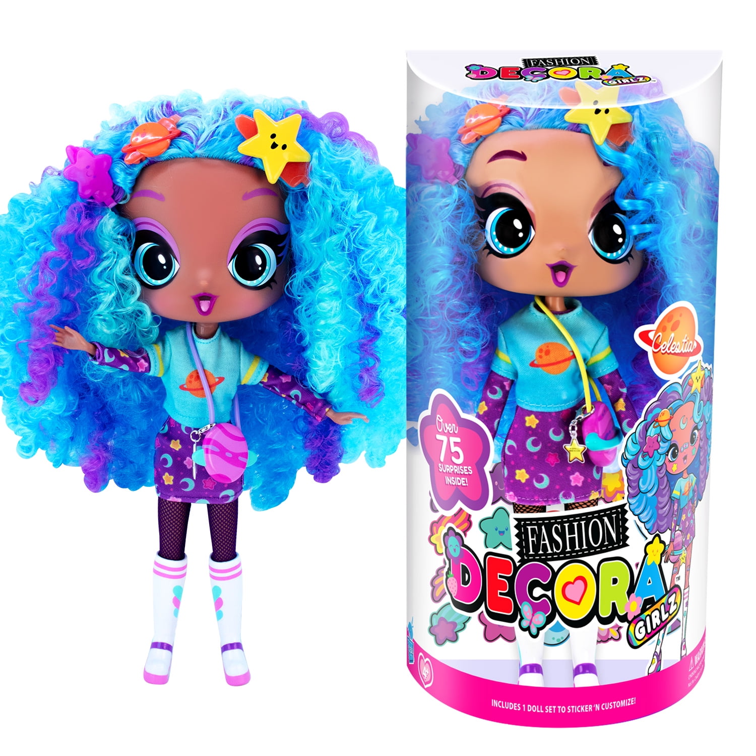 Decora Fashion Girlz Celestia 11-inch Poseable Doll with Stickers
