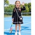 thumbnail image 3 of Aideaone Toddler Girls Long Sleeve Polo Dress with Matching Heart Crossbody Bag 2T-7T, 3 of 7