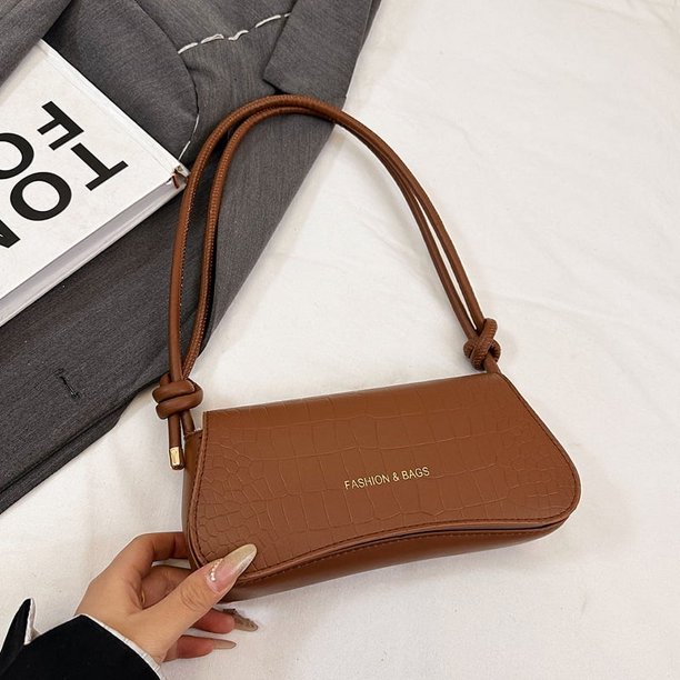Bolso de mano con textura de nicho para la axila, primavera/verano 2025, nuevo bolso cuadrado pequeño con estampado de cocodrilo, elegante bolso bandolera para el día a día.