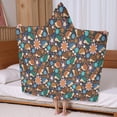thumbnail image 5 of Cute Hedgehog Pioneer Flower Hooded Bath Towel，60"x35" for Ages 3 To 12 Kids, Quick Dry Lightweight Soft Microfiber Hood Beach Towel Cover Up for Kids, 5 of 7