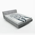 thumbnail image 1 of Ambesonne Inspirational Fitted Sheet, Dream Theme Wording, Full Size, White Blue, 1 of 2