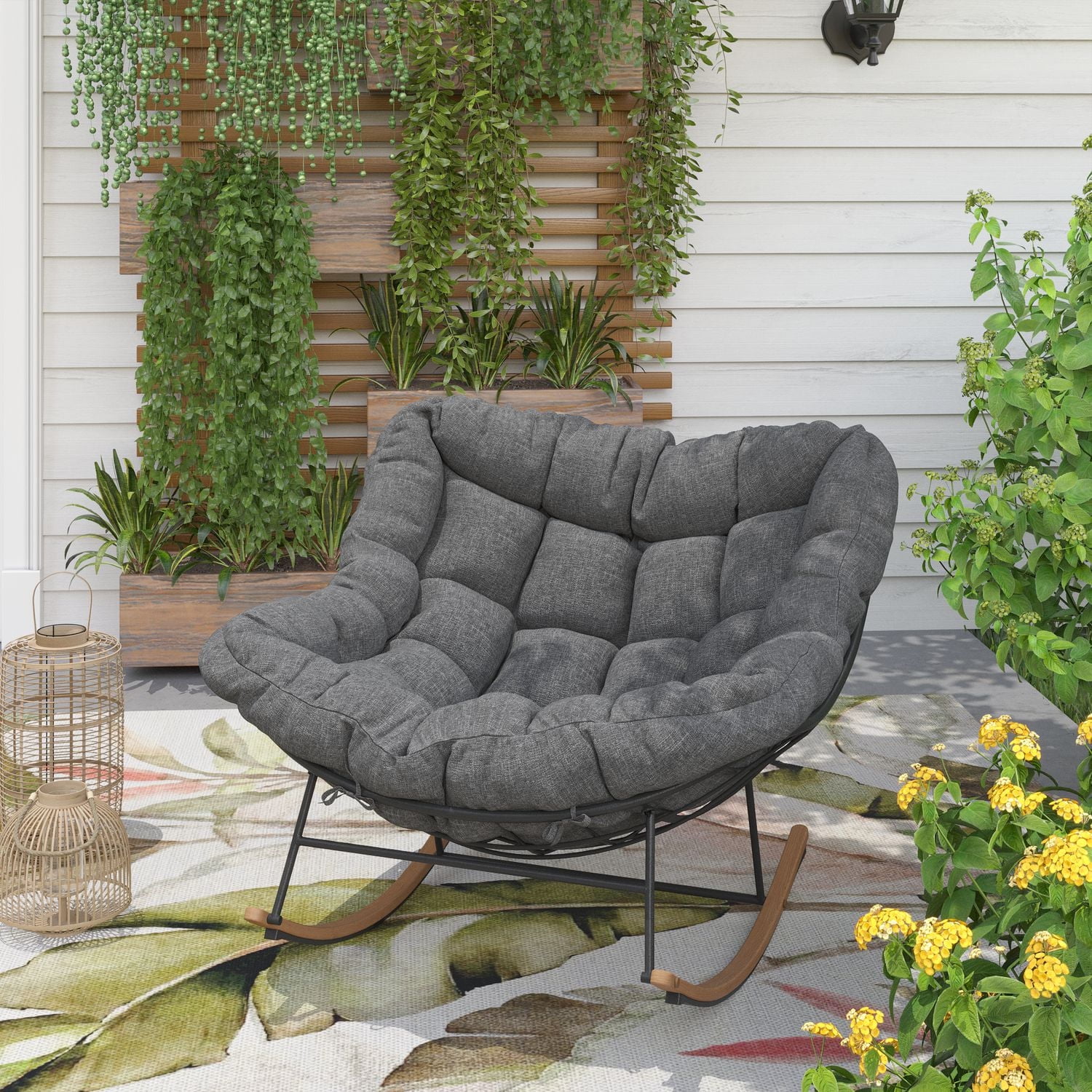 Oversized Grey Outdoor Lounge Outdoor Rattan Oversized Outdoor