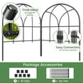 thumbnail image 2 of Small 12.55" * 16.53" Decorative Garden Fencing Border, No Dig Fences Barrier, Black Metal Fence, Garden Edging Fence Panel, Dog Fence Outdoor for Yard, Flower Bed (6 PCS), 2 of 8