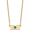 thumbnail image 1 of 14K Yellow Gold Small With 18K Bezel Birthstone Initial Necklace Made In United States xna655y, 1 of 5