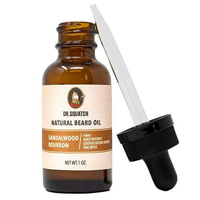 Dr. Squatch Beard Oil Sandalwood Bourbon - Beard Conditioning Oil Made with  Organic Sandalwood, Myrrh, Grapefruit Scent - Manly Conditioner for Beards