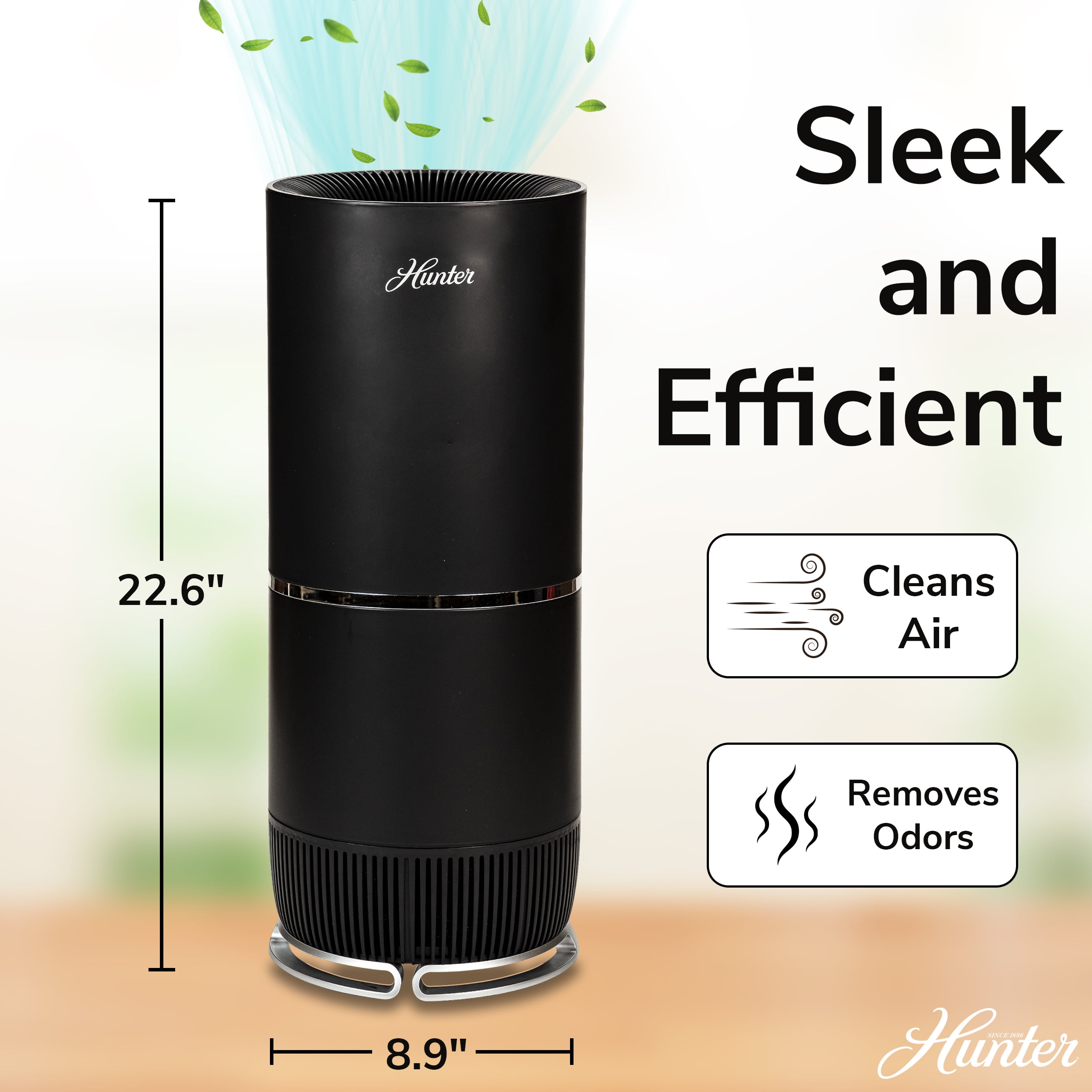 Hunter HP670 True HEPA Digital Tall Tower Air Purifier, Sage