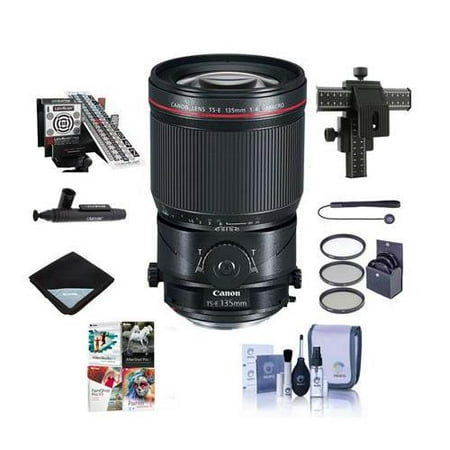 Canon TS-E 135mm f/4.0L Tilt-Shift Macro Lens - U.S.A. Warranty - Bundle With 82mm Filter Kit, Focusing Rail Fine Control for Macro Photography,
