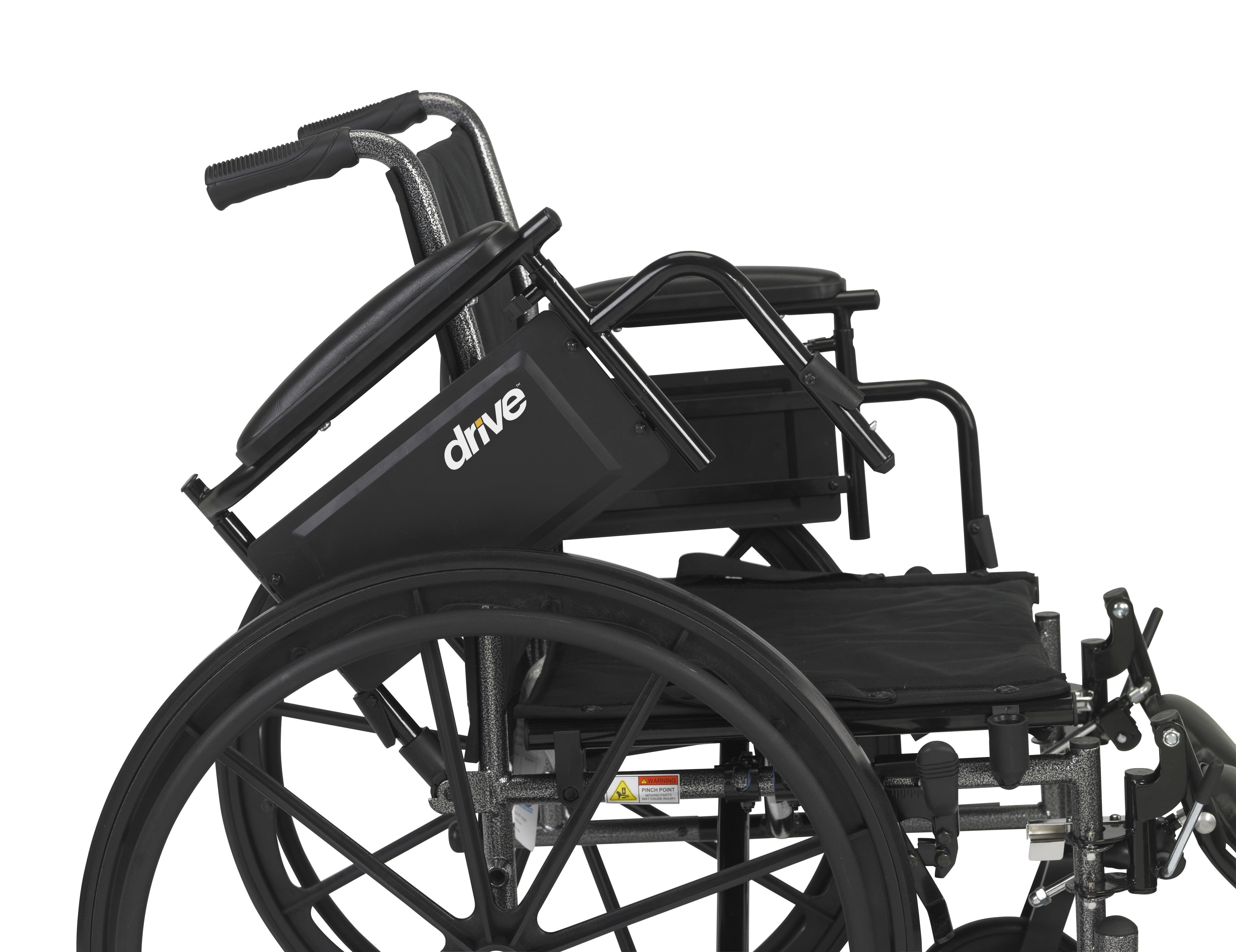 Drive Medical Cruiser III Light Weight Wheelchair with Flip Back Removable Arms, Adjustable Height Desk Arms, Elevating Leg Rests, 18"