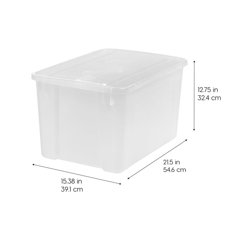 Iris 4-Pack Large 12.5-Gallons (50-Quart) Clear Tote with Latching Lid | 500255