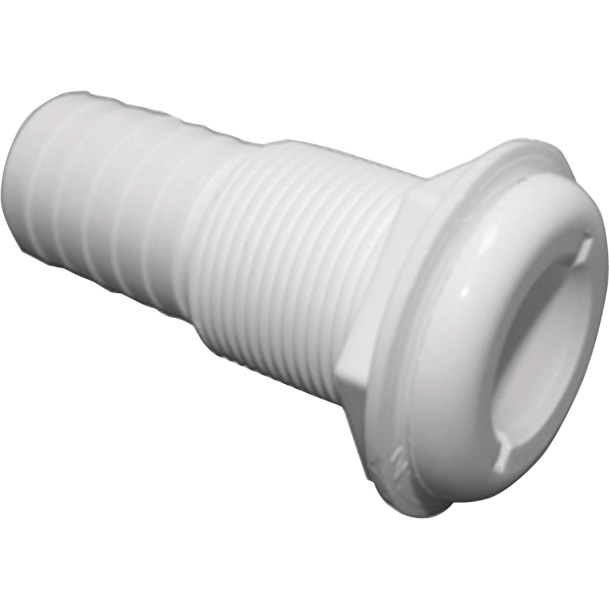 TH Marine Straight Extra Long ThruHull Fitting For Hose, White