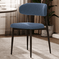thumbnail image 5 of Dining Chairs Sets of 2, LEGHOME Linen Upholstered Kitchen Chairs, Modern Navy Dining Room Chair with Curved Back & Metal Legs, Side Chair for Kitchen Dining Room, 5 of 8