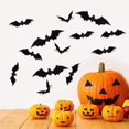 thumbnail image 3 of Halloween Bats Wall Decor, 44 Pcs 3D Bat Halloween Decoration Stickers 4 Size Waterproof Black Spooky Bats for Home Decor, 3 of 5