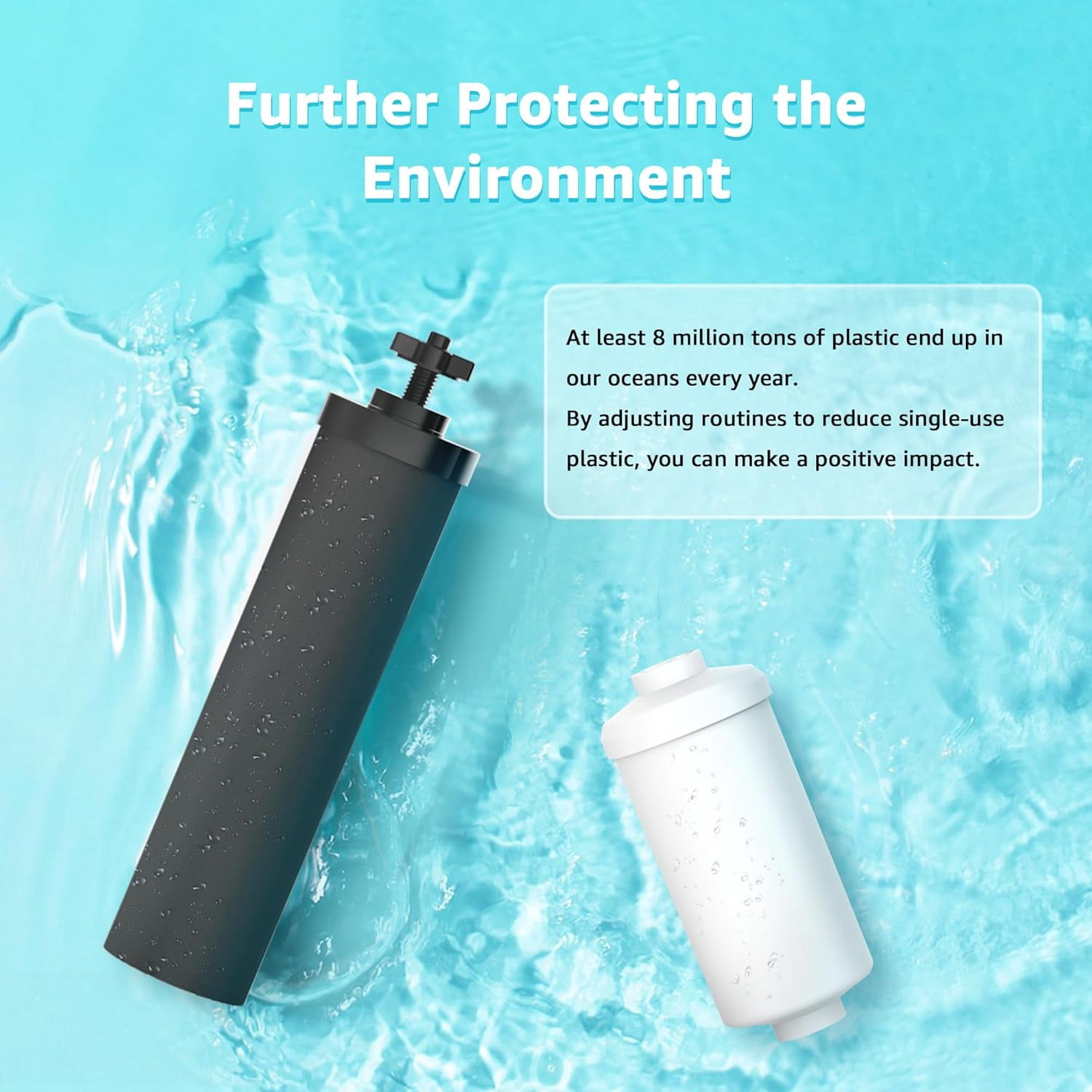 AQUA CREST NSF/ANSI 42&372 Standard Water Filter, Replacement for Berkey® Gravity Water Filter System, Berkey® BB9-2® Black Filters & PF-2® Fluoride Filters