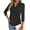 Black, variant on Womens Polo Shirts Business Casual 3/4 Sleeve Tops V Neck Dressy Work Blouses Office Clothes