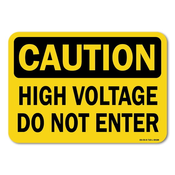 OSHA Caution Decal - High Voltage Do Not Enter | Decal | Protect Your Business, Work Site, Warehouse & Shop Area |  Made in the USA