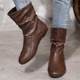 thumbnail image 4 of Guttear Flat Ankle Boots Women's Slouch Boots Low Heel Fall Slouchy Boots, 4 of 8