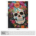 Jiayy Sugar Skull Throw Blanket,Colorful Vintage Floral Blankets Hippie