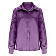thumbnail image 5 of Admvng Women's Satin Work Shirt Long Sleeve Button Down Blouse for Office Formal Wear, 5 of 6
