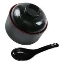 UNOMOR 1 Set of Serving Bowl with Lid Round for Appetizers Black