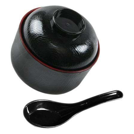 UNOMOR 1 Set of Serving Bowl with Lid Round for Appetizers Black