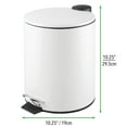 thumbnail image 4 of mDesign Round Metal 1.3 Gallon Step Trash Can, Lid, Removable Liner, Matte White, 4 of 5