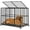 48 inch, variant on 42 Inch Medium Dog Crate - Heavy Duty Stainless Steel Indoor Kennel - Escape Resistant with Wheels and Removable Tray - Stackable