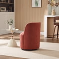 thumbnail image 4 of CQSXDA Upholstered Barrel Chair In Linen, Mid Century Swivel Accent Chair For Kitchen, Dining Room And Living Space, Orange, 4 of 10