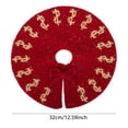 thumbnail image 3 of Mini Knitted Christmas Tree Skirt, Small Red Xmas Tree Mat, Soft Polyester Tabletop Base Mat for Desktop Holiday Decor for Home Fireplace Mantel Ornament Small Desktop Tree, 3 of 7