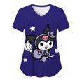 thumbnail image 1 of Sanrio Kuromi-Camiseta con estampado de Hello Kitty para mujer, camisa con bolsillo y cuello en V, uniforme de enfermera con estampado HD de dibujos animados, Y2k, novedad de verano, 1 of 7