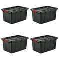 thumbnail image 1 of Sterilite Bac Industriel Durable de 27 Gal avec Loquets Rouges, Noir (Lot de 4), 1 of 12