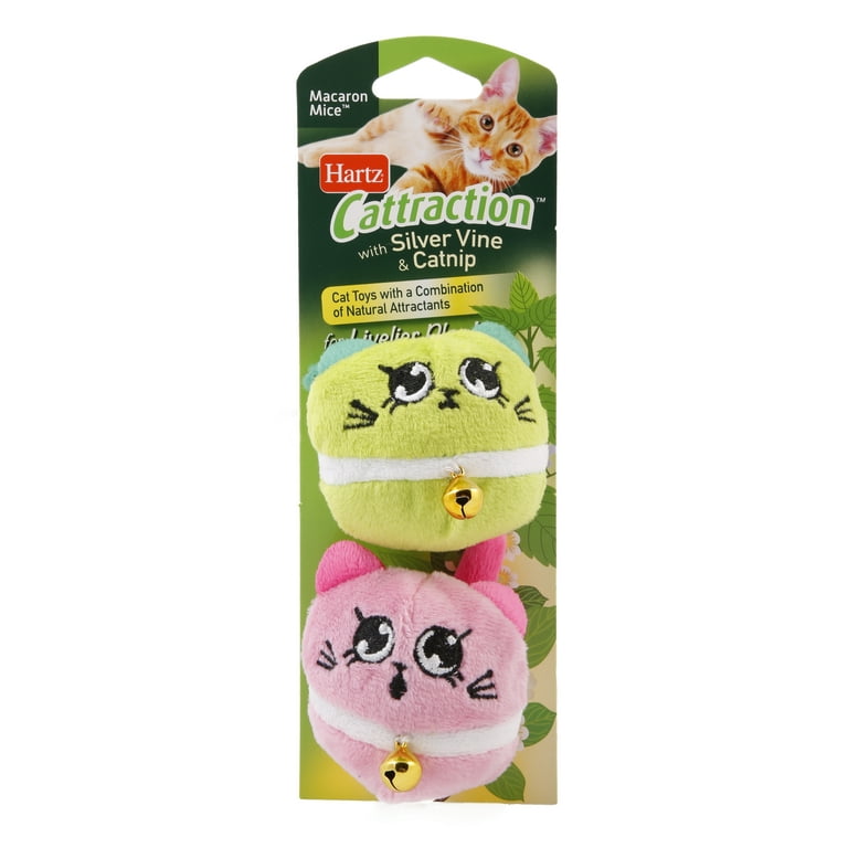 Hartz Cattraction Macaron Mice Cat Toy with Silver Vine and Catnip