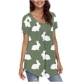 thumbnail image 2 of Blouses à Manches Courtes pour Femmes Mode Imprimée Décontractée Col en V T-Shirt Ample Blouse Hauts à Manches Courtes pour Femmes, 2 of 6