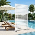 thumbnail image 2 of MAYEERTY 72" x 47" Outdoor Metal Privacy Screen, 6-Panel Decorative Screen for Patio, Balcony & Garden, White, 2 of 7