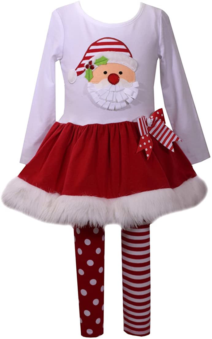 Details about   Bonnie Baby Girl's Santa Face Applique Tunic & Legging Set-Size-18M or 24M 