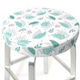 thumbnail image 3 of Vsdgher Leaf Print Green Print Stool Covers Round,Stretch Round Stool Covers Washable Stool Cushion Slipcover Elastic Chair Covers for 12-14 Inch Chair, 3 of 7
