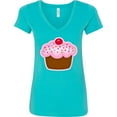 thumbnail image 3 of Inktastic Cupcake Women's V-Neck T-Shirt, 3 of 5