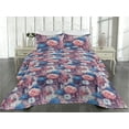 thumbnail image 2 of Ambesonne Floral Quilted Bedspread Set 3 Pcs, Leaves Peony Rose Pattern, Twin, Blush Eggshell and Plum, 2 of 4