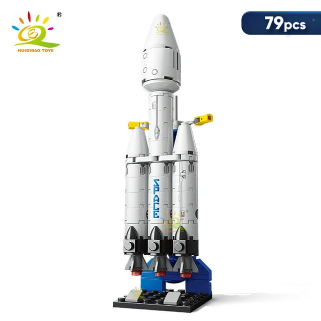 HUIQIBAO Mini Fusée d'Aviation Pilotée Modèle Blocs de Construction Espace Station Aérospatiale Briques Ville Jouets de Construction pour Enfants, NO.96 Sans Boîte
