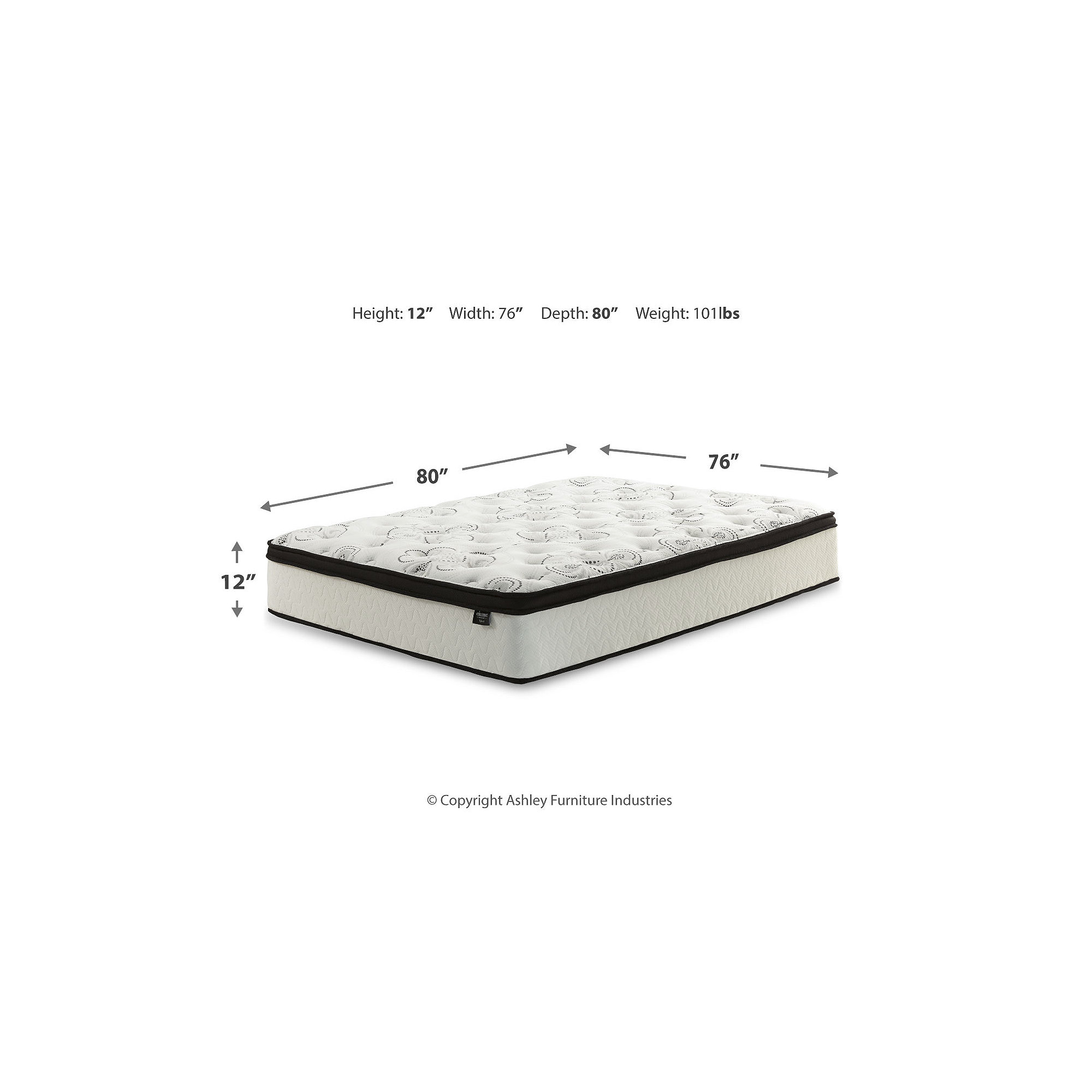 Signature Design by Ashley  Chime 12 Inch Hybrid King Mattress in a Box  White - image 7 of 9
