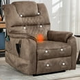 thumbnail image 1 of Oversized Recliner Chair for Adults, Double Power Recliner Chair with Heat Therapy and Massage, Living Room Single Sofa Seat 180 Degrees Lying Flat Recliner Electric Lounge Chair, Beige Brown, 1 of 13