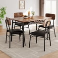 thumbnail image 1 of Kojooin 5-Piece Dining Table Set for 4, Kitchen Table with Storage Rack, Upholstered Chairs and Metal Frame for Small Spaces, 1 of 7