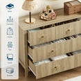 thumbnail image 3 of Fluted Dresser for Bedroom, 54 Inch Wide 7-Drawer Wood Dresser, Modern Chest of Drawers, Storage Organizer Cabinet for Living Room, Hallway, Entryway, Natural Oak, 3 of 8